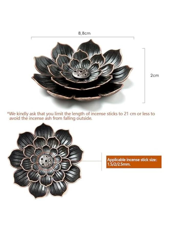 2 Pack Incense Burner, Incense Holder for Sticks, Brass Lotus Incense Stick Holder - Image 2